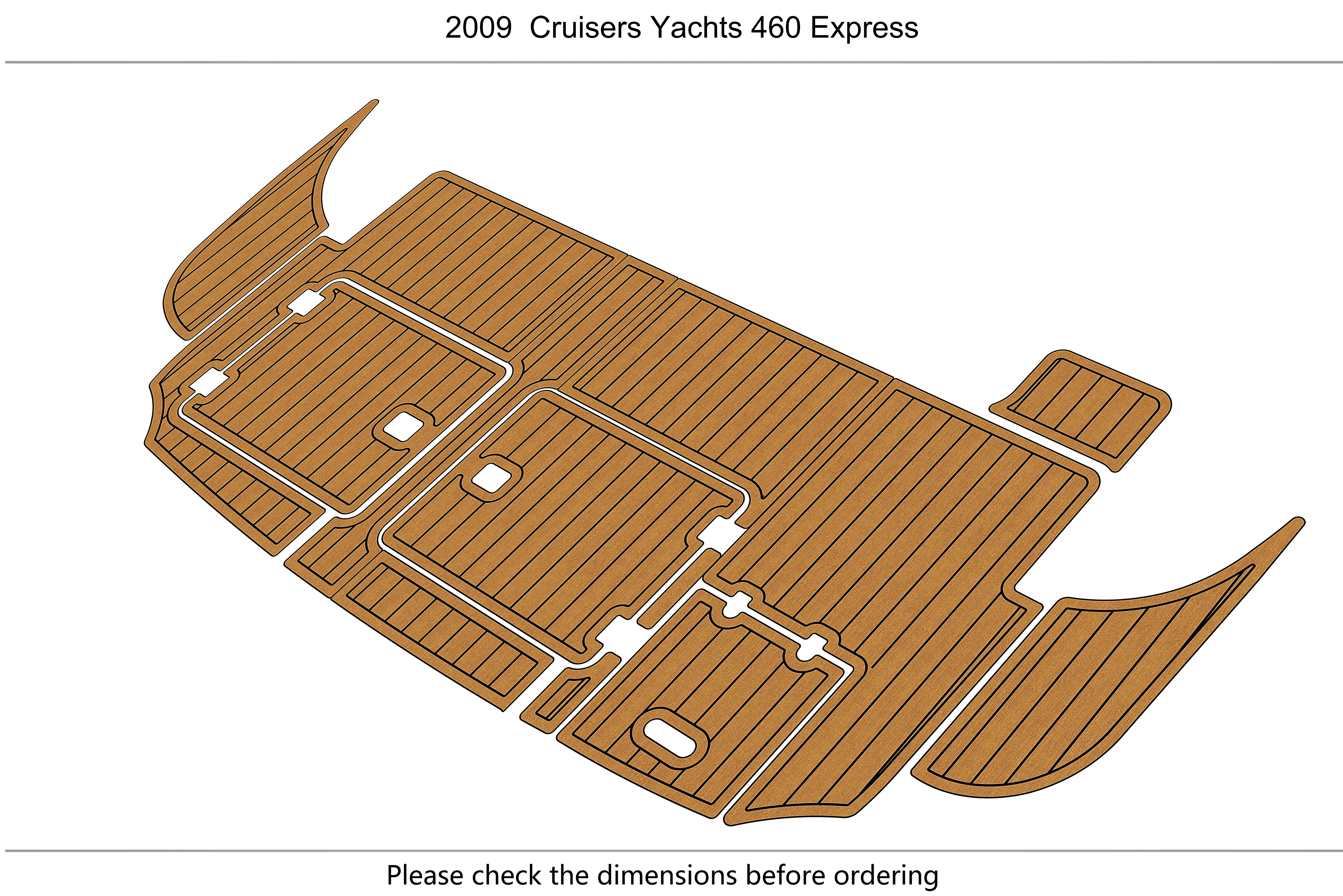 Self-Adhesive faux Teak EVA Marine Mat-2009  Cruisers Yachts 460 Express 6mm (1/4