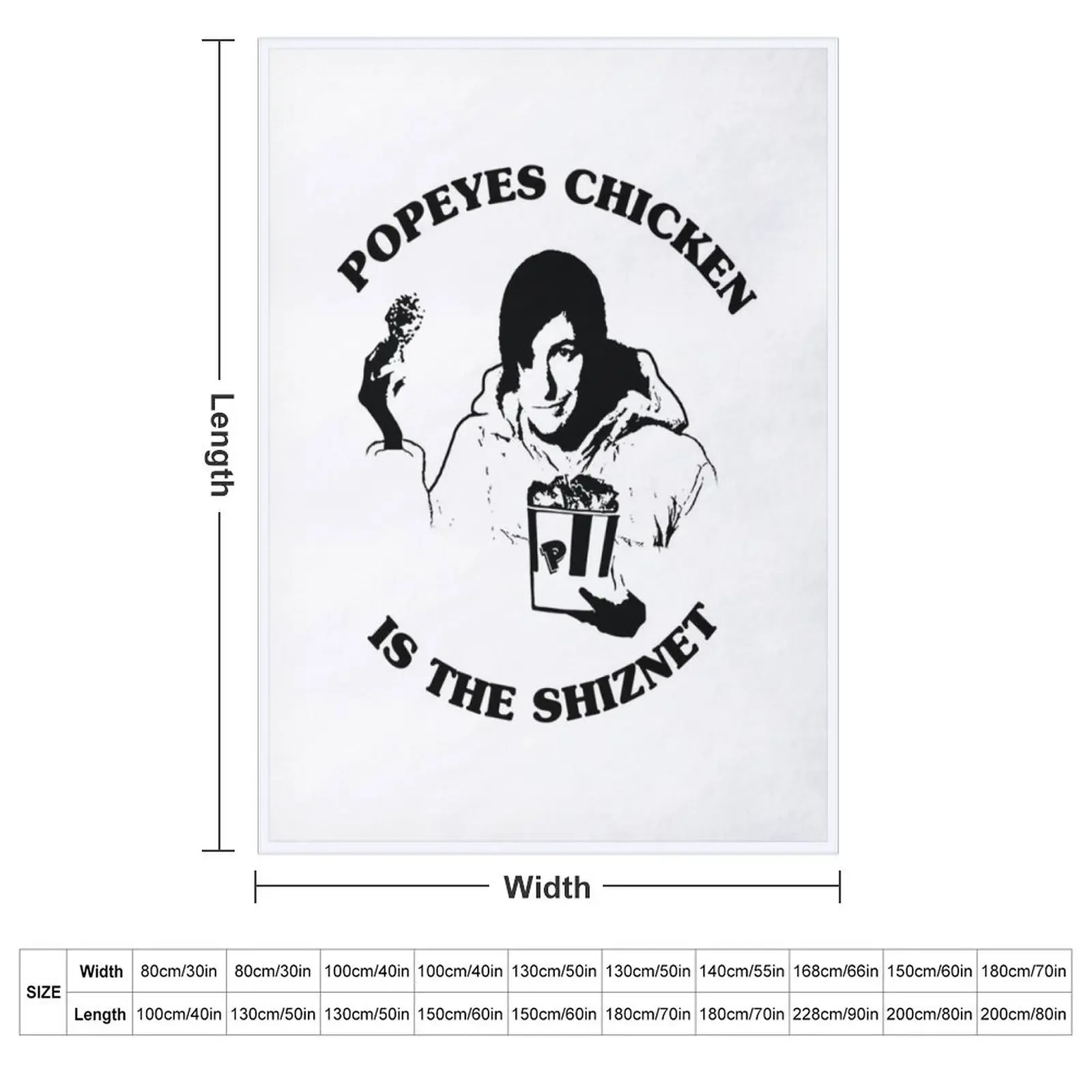 Little Nicky - POPEYES CHICKEN - Adam Sandler (English) Classic T-Shirt Throw Blanket Cute Flannel Fabric Furry Blankets