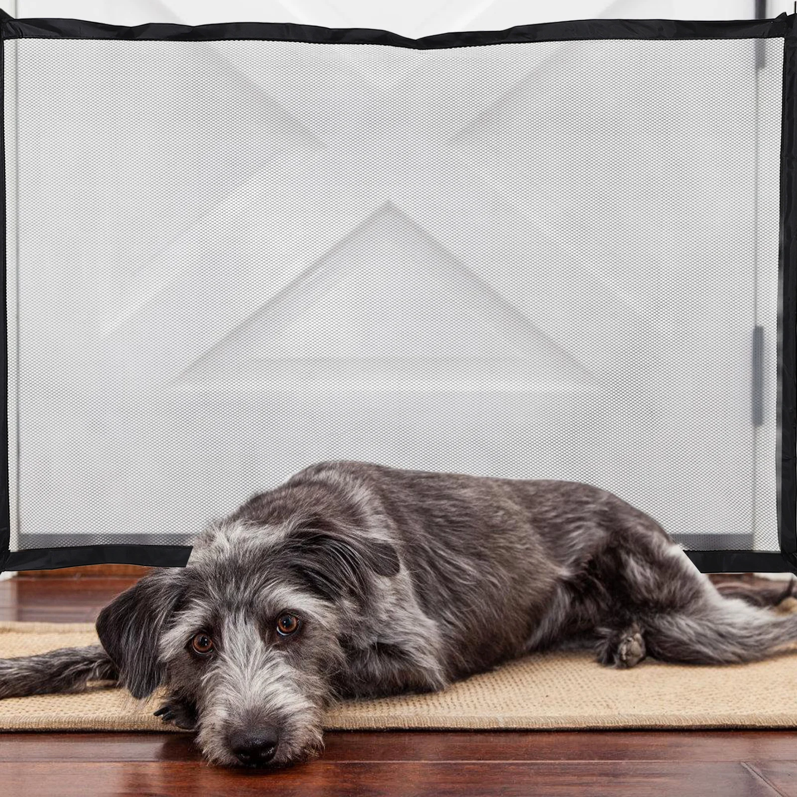 Cerca de isolamento para animais de estimação, portão de malha para cães, barreira de segurança forte para uso doméstico, fácil instalação, cerca portátil para porta de escada