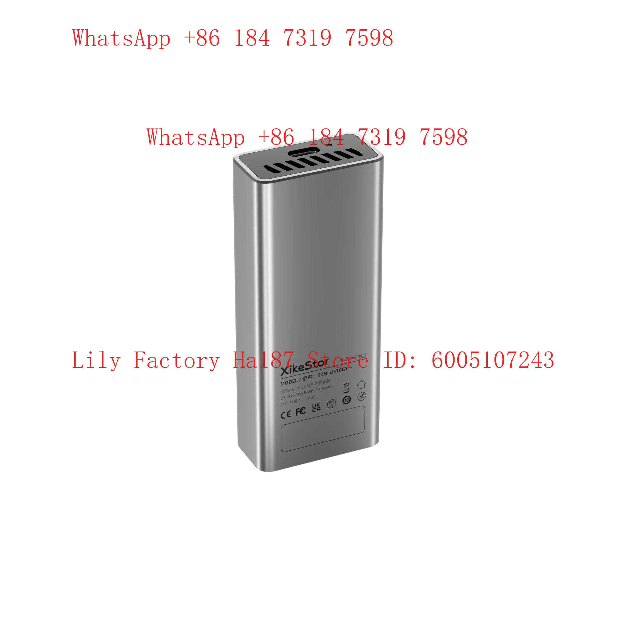 XikeStor Portable USB Network Card RTL8159 Chip USB3.2 & 10GbE RJ45 Ports 10-gigabit External NIC