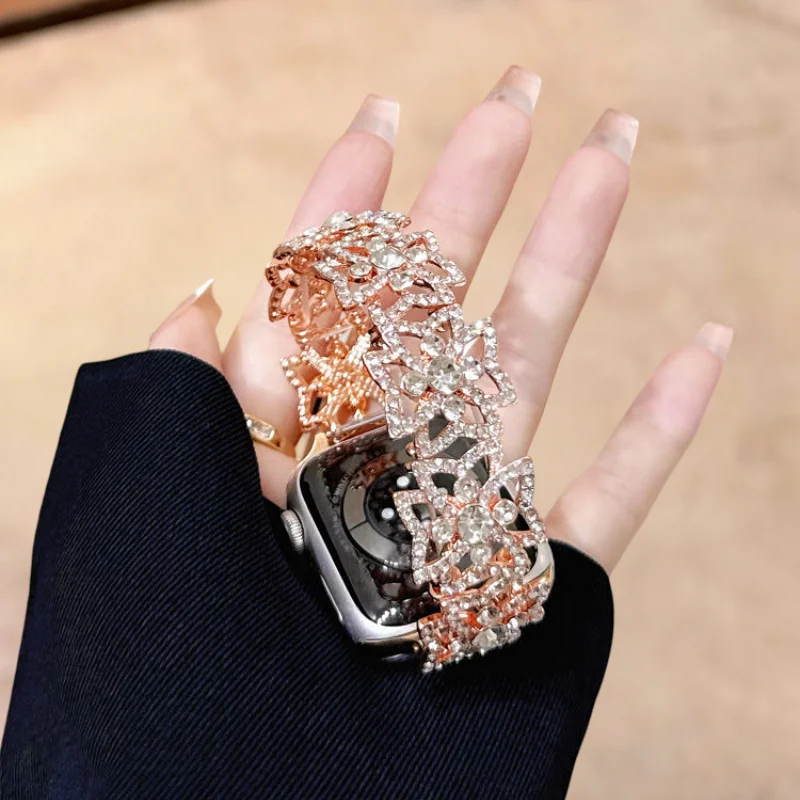 Simple and Luxurious Metal Strap Suitable for Apple iWatch Strap 38mm 40mm 41mm 42mm 44mm 45mm 49mm Fashionable Strap