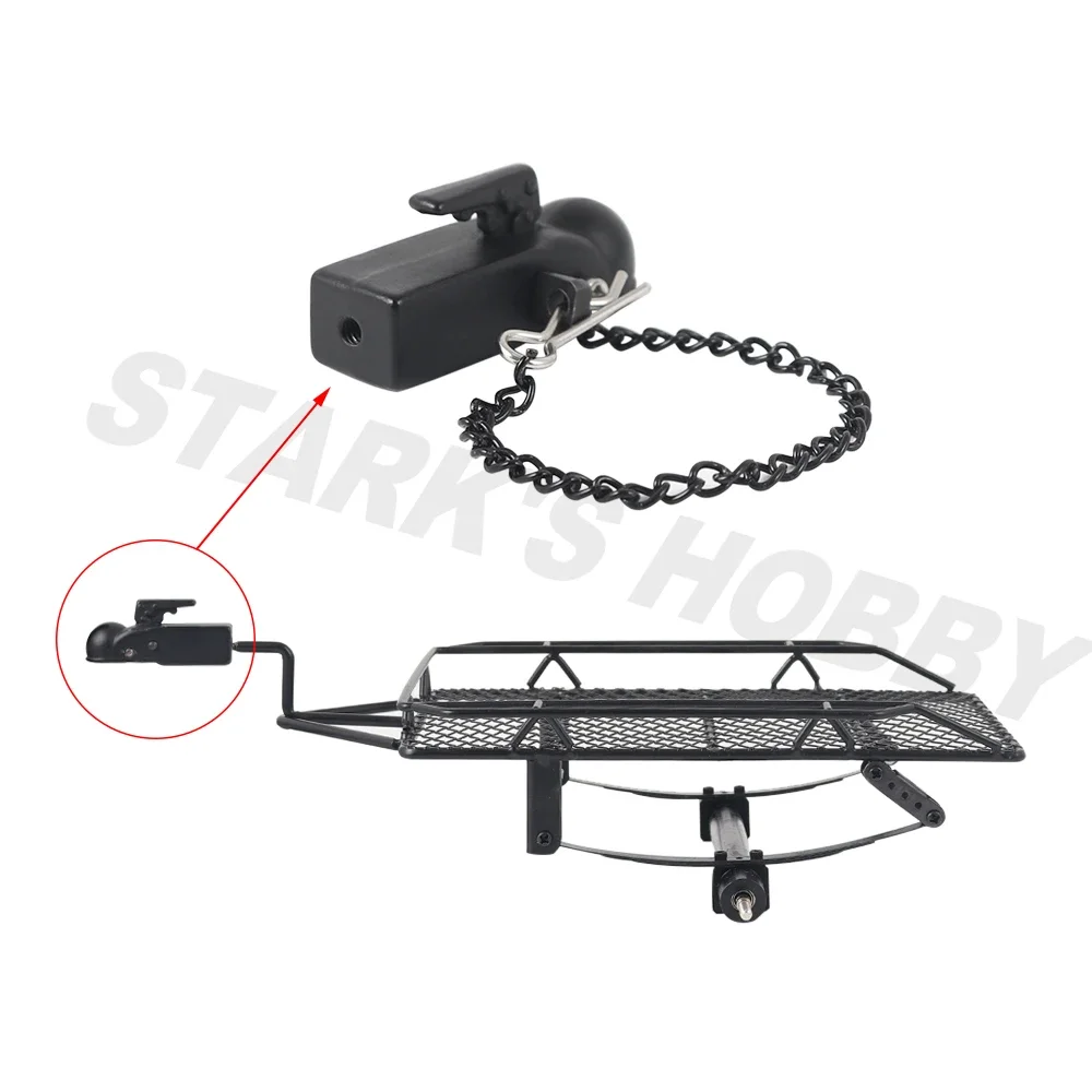 Metal Adjustable Trailer Hitch Mount for 1/10 RC Crawler TRX4 Axial SCX10 90046 Redcat GEN 8 Scout II CC01 TF2