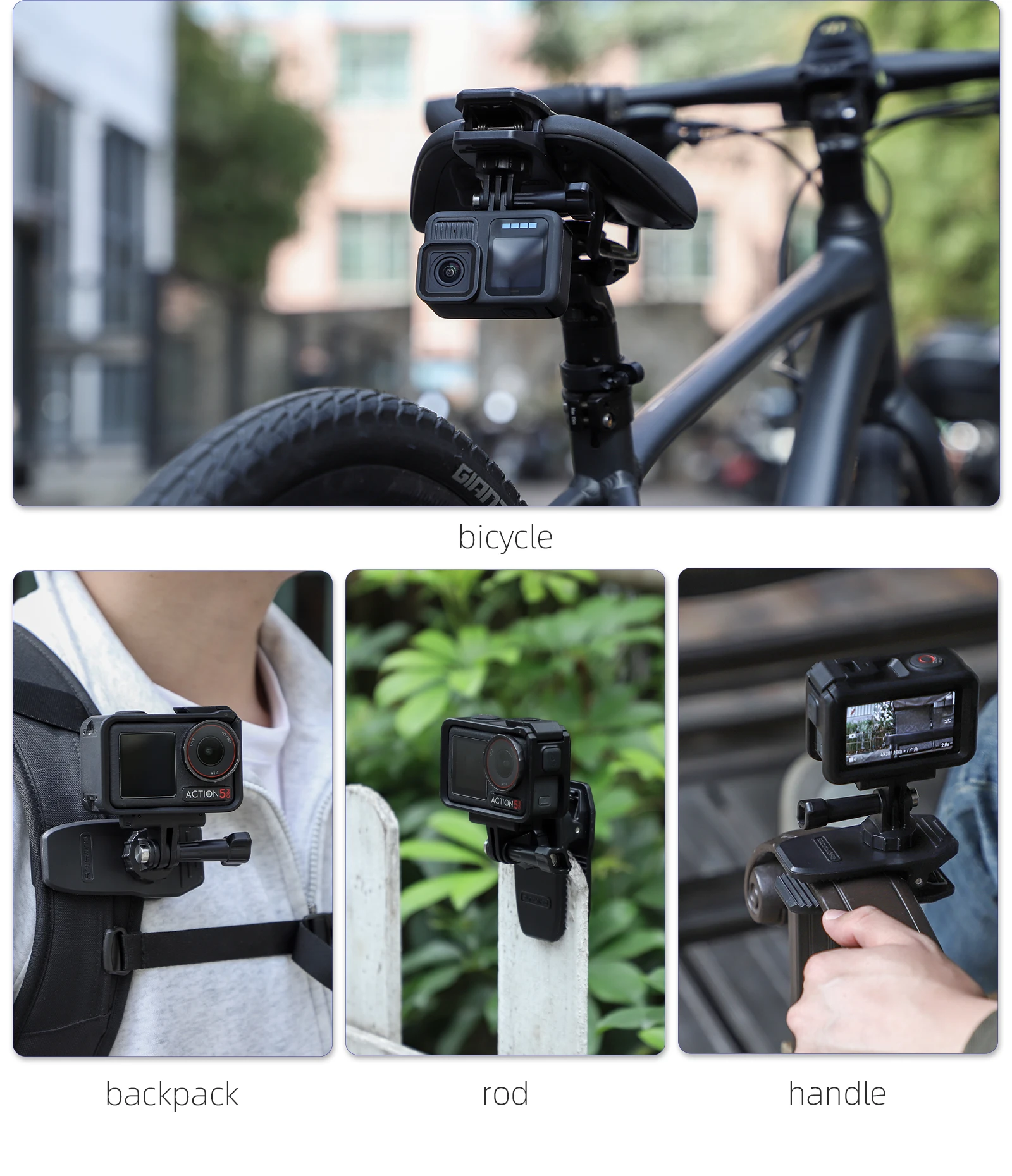 360 Degree Sun Visor Clip for DJI Action 5Pro Multi-purpose Vigorously Backpack Clip for Insta360 X4 Magnetic Holder