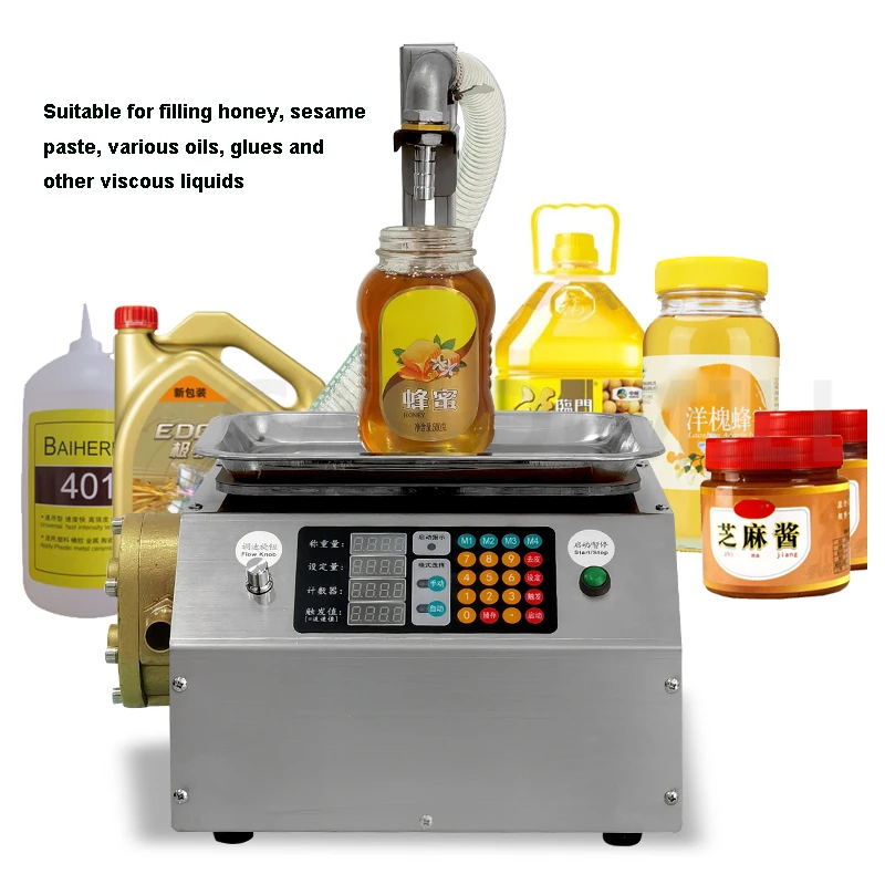 Automatic Dispensing Filling Machine Honey Sesame Sauce Edible Oil Glue Viscous Liquid Weighing Filling Machine