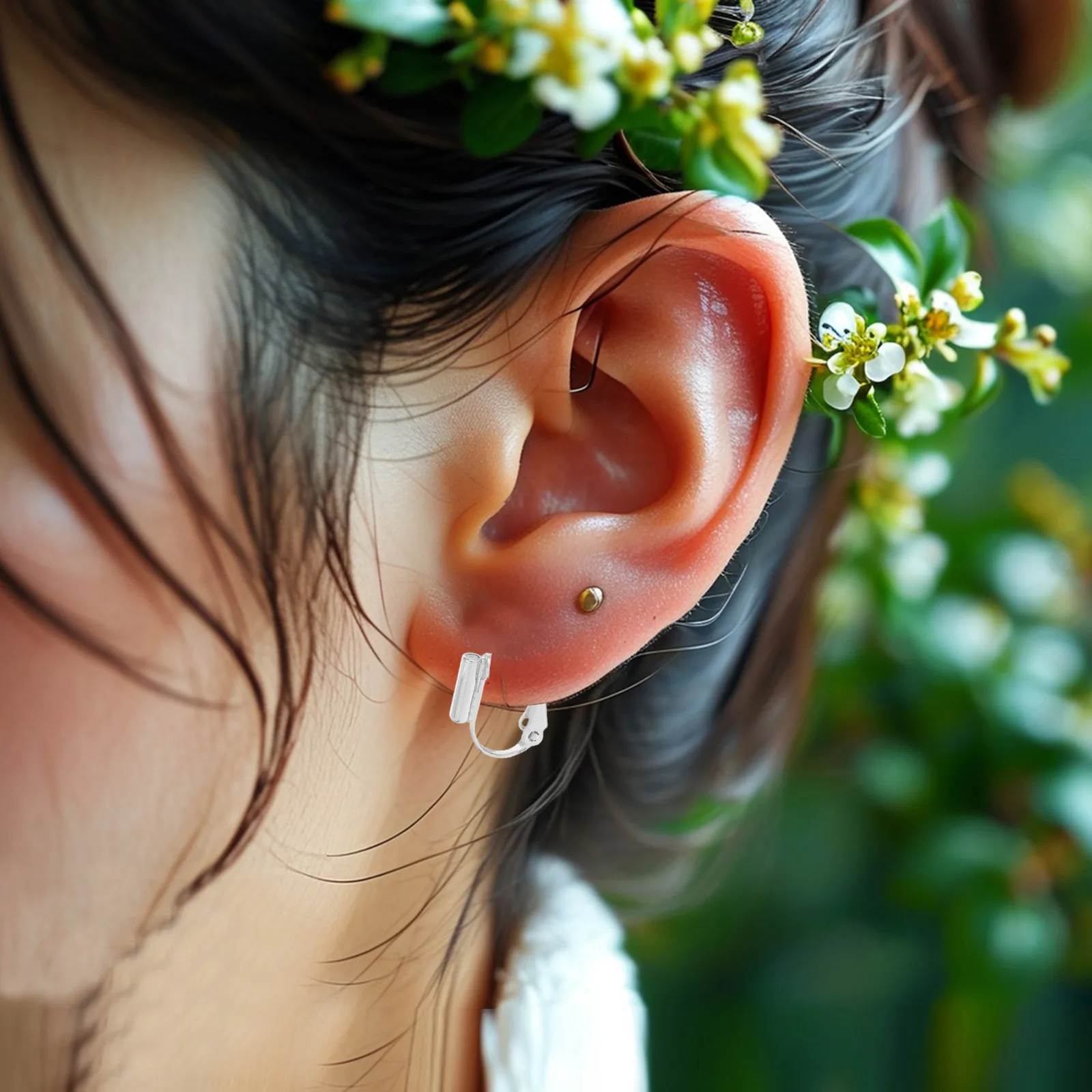 

12Pcs U-Shaped Clip-on Earring Converter for Non-Pierced Ears Vertical Tube Design Copper Ear Clip Adapter Jewelry Making