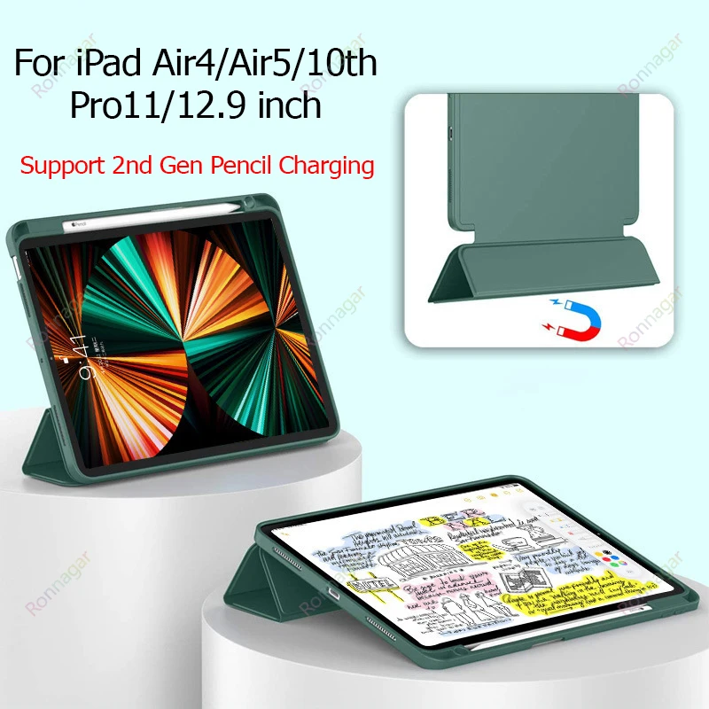 

With Pencil Holder Case for iPad Pro 11 iPad 10th Generation for iPad Pro11 4th/3rd/2nd/1st Gen Cover New iPad Pro12.9 Inch Case