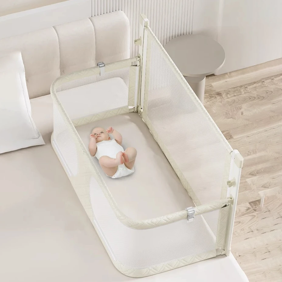 

OEM Factory Price Foldable Height Adjustable Breathable Mesh Baby Sleeping Guard Child Safety Crib Bed Rail