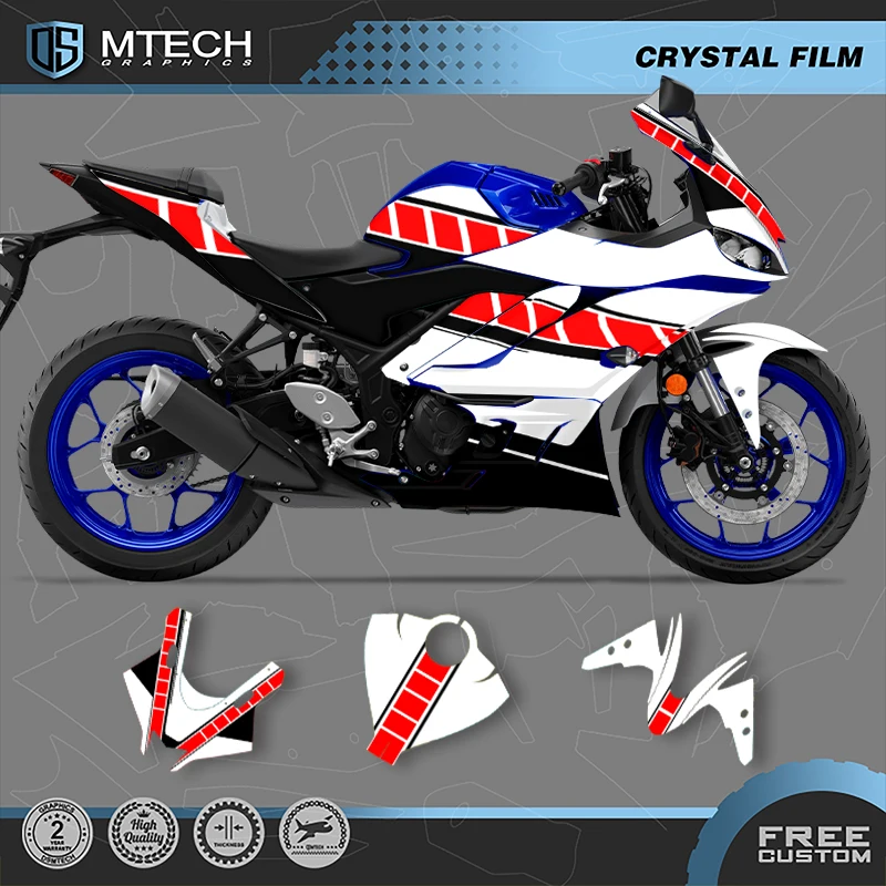 

DSMTECH Custom Motorcycle Graphics Enduro Decals Stickers Kits For YAMAHA 2019 2020 2021 2022 2023 R3 006