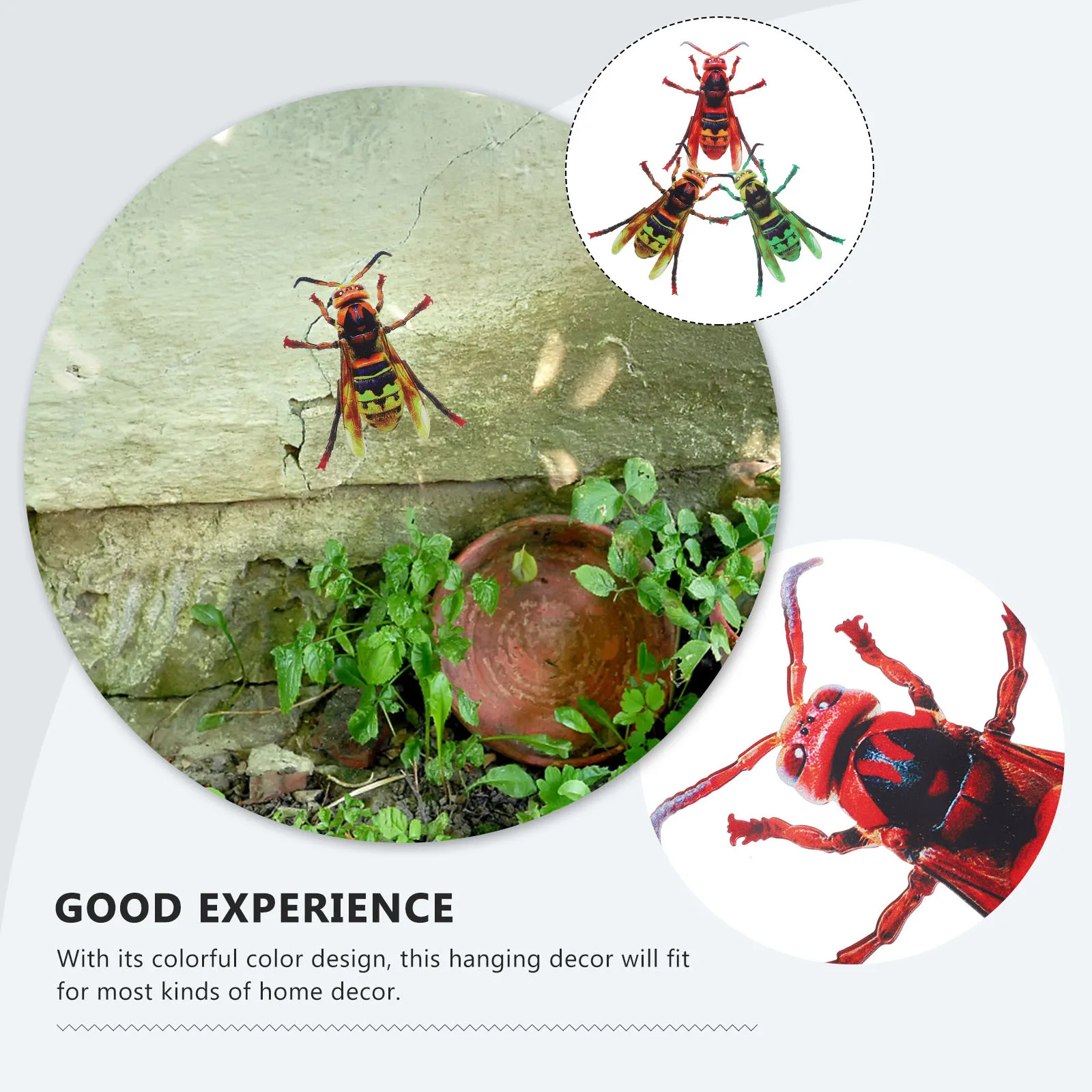 

3 Pcs Garden Decor for outside Giant Bugs Outdoor Decorations Ornaments Ladybug Wall