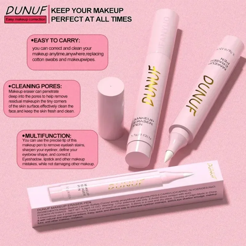 Easy To Clean Makeup Remove Pen Ultra-fine Head Lip Eye Correction Removal Eraser Pen Multi-Functional Make Up Corrector Pencil