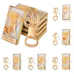Golden Birthday Bottle Opener for 30th 40th 50th 60th 70th 80th Birthday Party Wedding Anniversary Decorations Favor Gift Guests