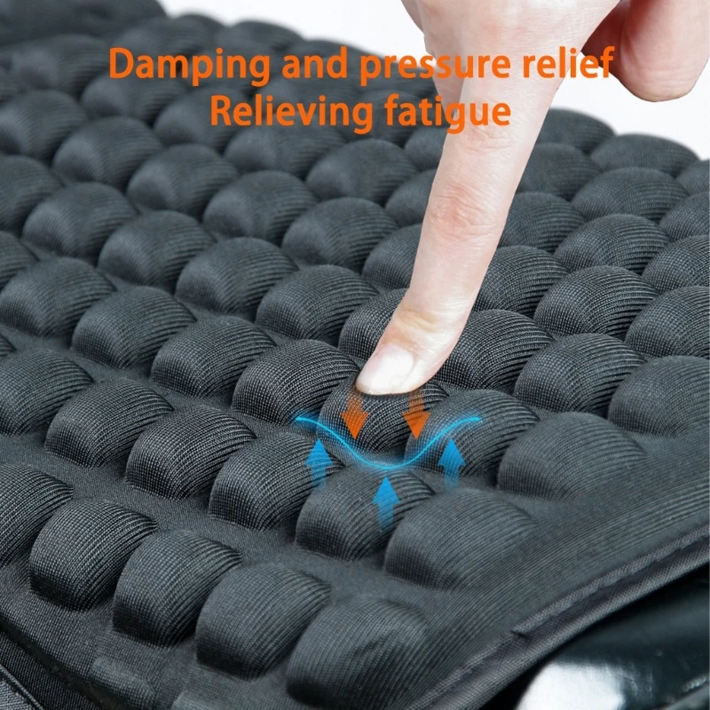 H3CE Motorcycle Cushions Pressure Relieving EVA Foam Layer Ventilated Bubble Texture Universal for Sport Bikes
