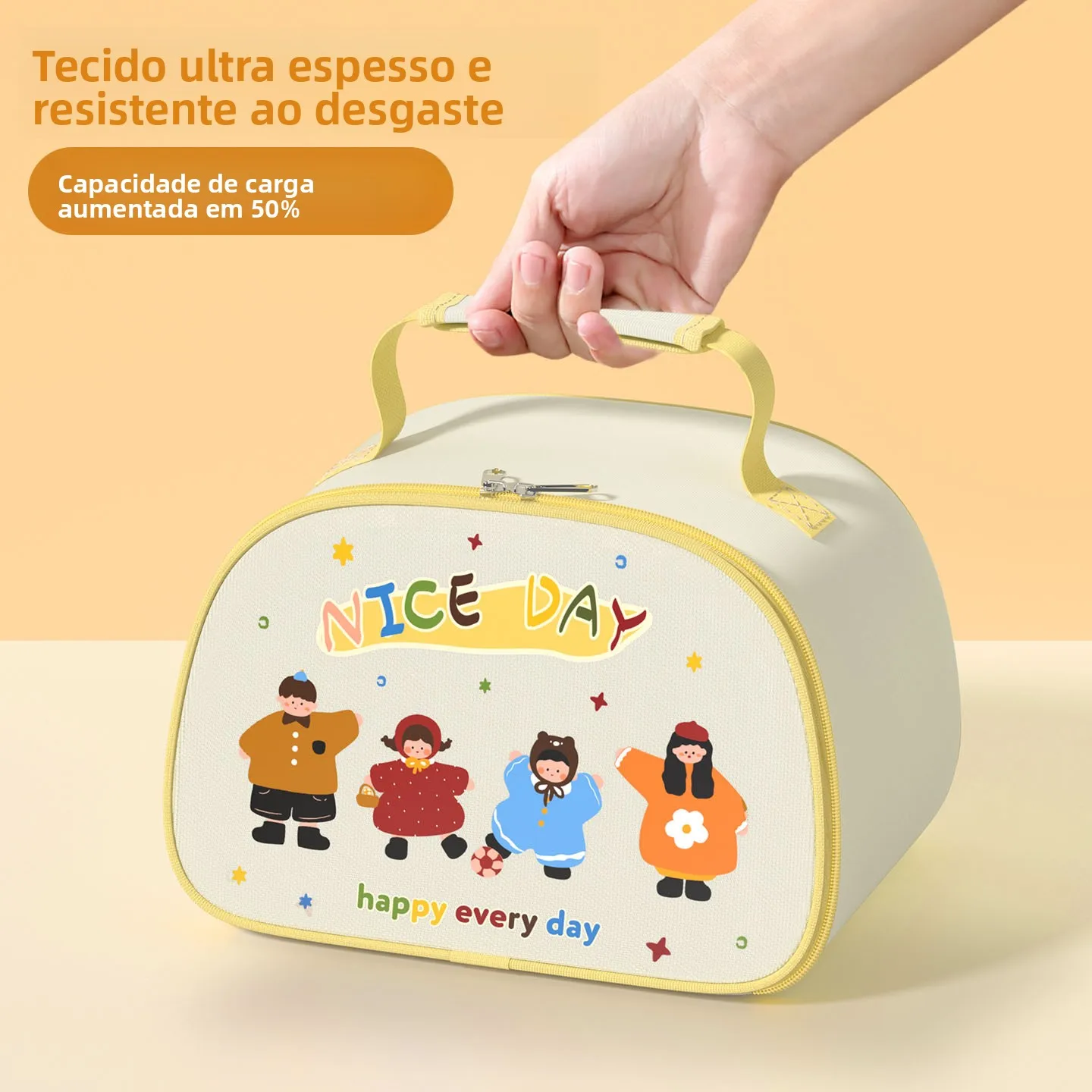 厚手アルミ箔ランチバッグ-携帯用大容量-子供用ランチバッグ-小学生弁当箱-保温バッグ