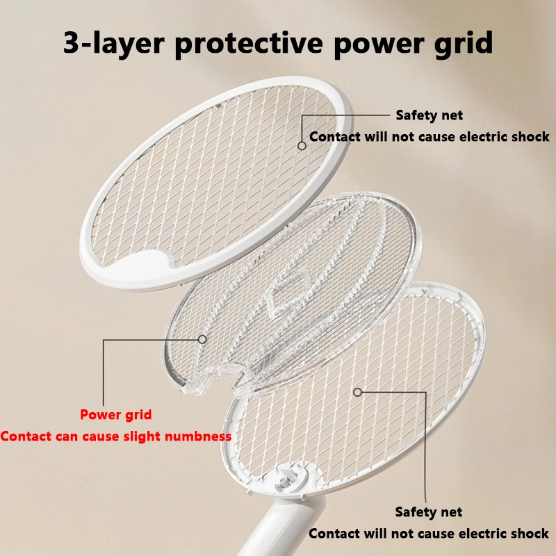 3 In1 طوي قاتل الماموس الكهربائي القاتل يطير منشة فخ USB قابلة للشحن البعوض مضرب مبيد حشري مع الأشعة فوق البنفسجية ضوء علة صاعق