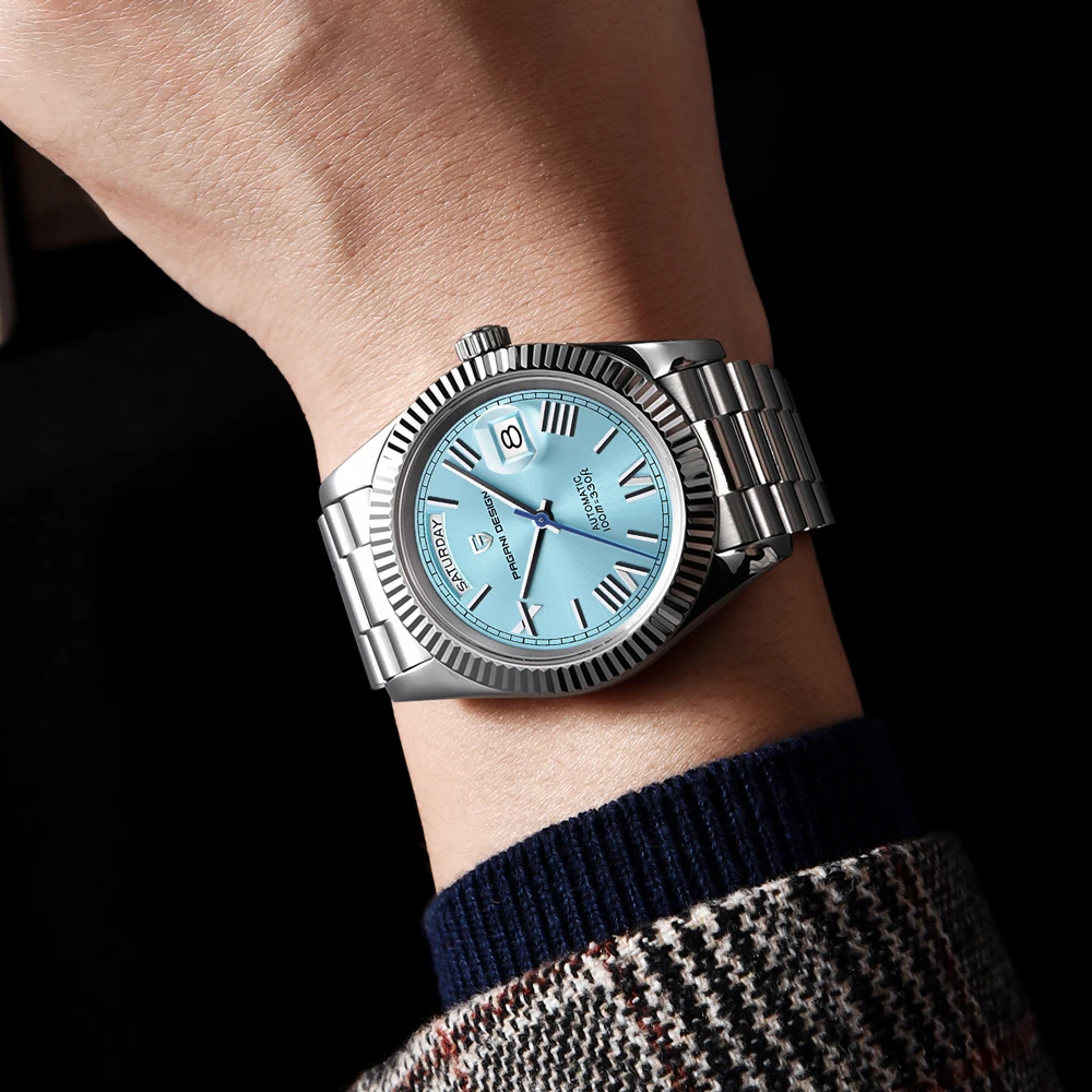 PAGANI DESIGN 2026 New Ice Blue DD40 Luxury Automatic Watch For Men Mechanical Watch Men's Top Sapphire Crystal Waterproof Watch