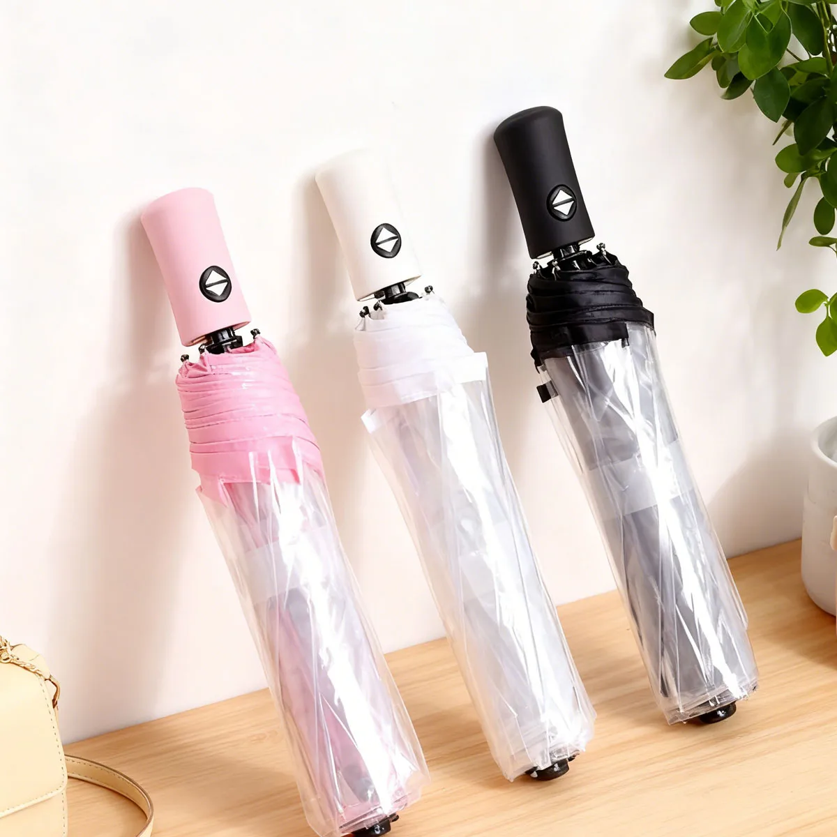 

1pc-Transparent Umbrella, Fresh and Creative Three Fold Sunny Umbrella