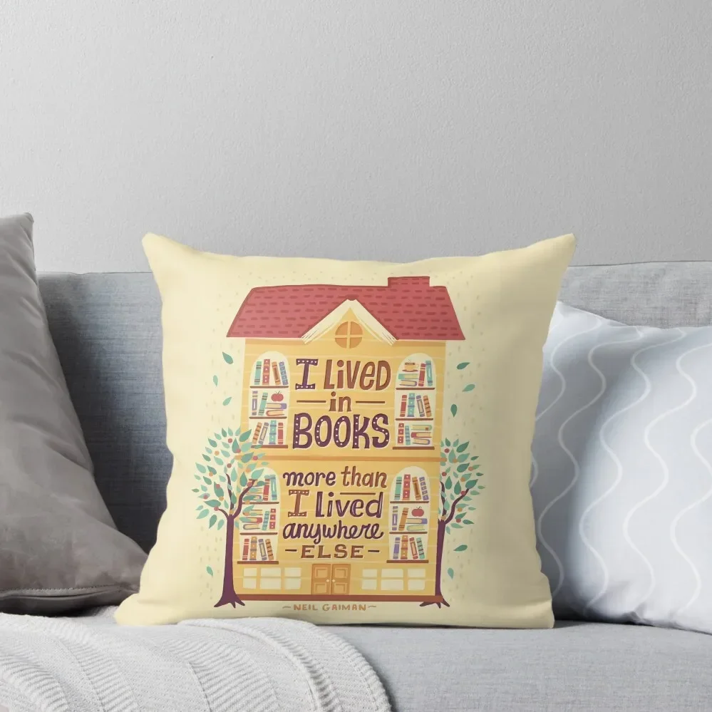 

Lived in books Throw Pillow Decorative pillowcase Rectangular Cushion Cover bed pillows Cushions Pillow