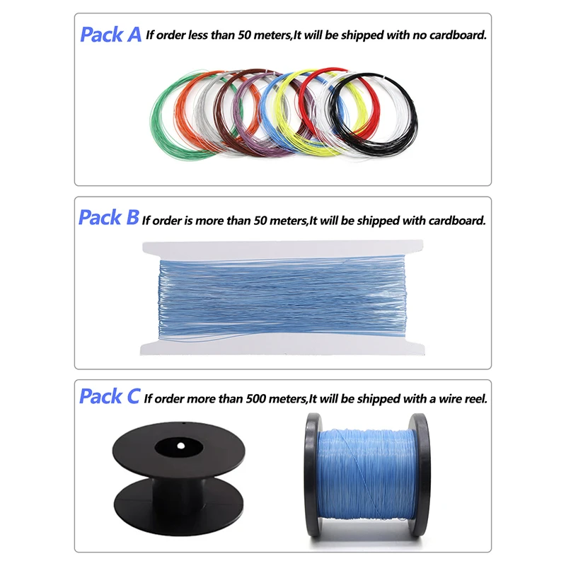 10~500m 10064 Electronic Wire 40 36 34 32 30 28 26AWG Micro Wire DIY Soldering FEP Insulation Tinned Copper Ultra Fine Cable