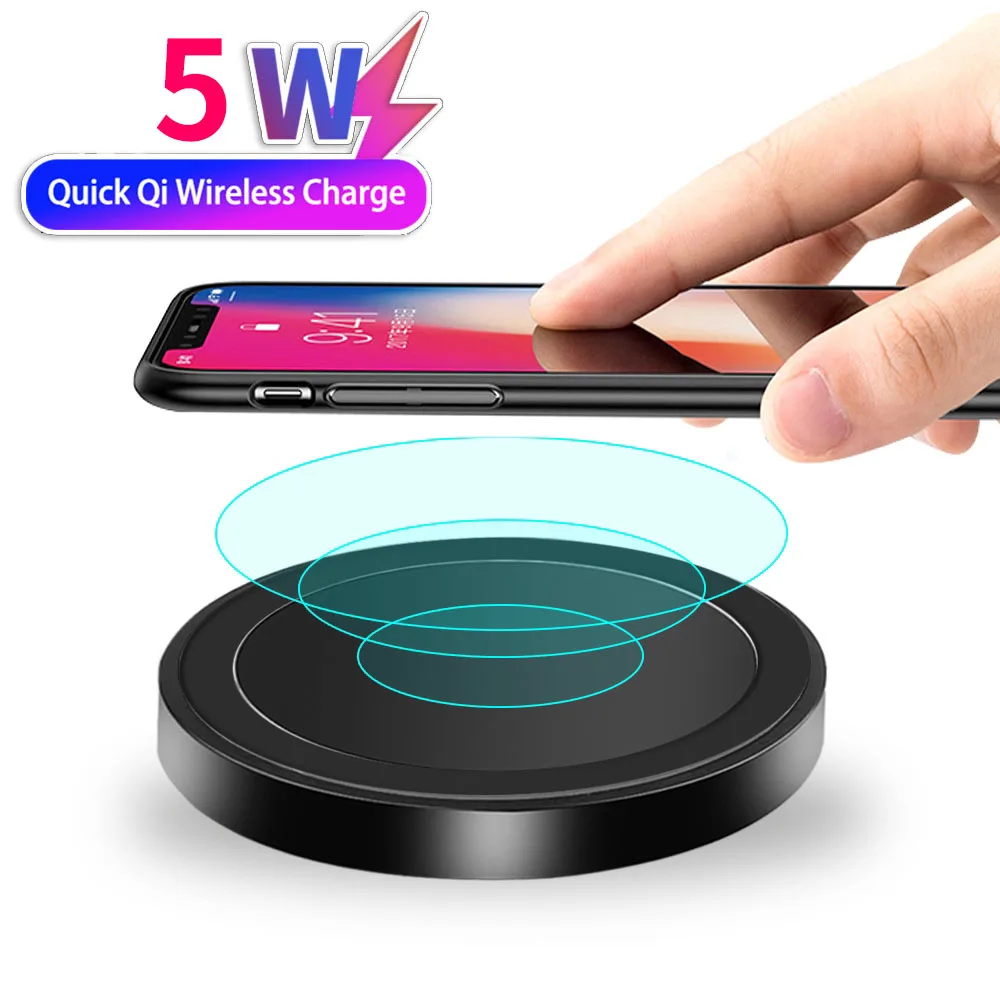 초박형 무선 충전기 도크 스테이션, 5W 무선 충전기 패드, 파워 뱅크, 삼성 갤럭시 S6 S7 S8 S9 아이폰 XS X 8 플러스용