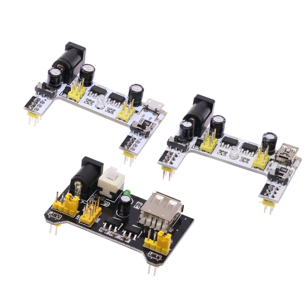 MB102 Breadboard Dedicated Power Supply Module Mini Micro USB Black White 2 Way 3.3V 5V MB-102 Solderless Bread Board