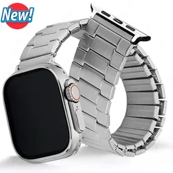 Elastic Metal Strap for Apple Watch 8 9 7 45mm 41mm Stainless Steel Strap for Iwatch Se 6 5 4 40mm 44mm 42/38mm 49mm Expansion