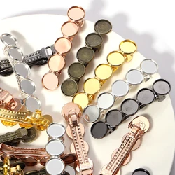 5pcs Copper Tray Hair Clips Multicolor Hairclip Setting Trays Hairpin Base Blank for Jewelry Making Headwear Hairpins Decoration