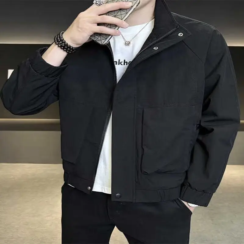 

Свободная мужская куртка Jaet 2024, весенне-осенняя уличная модная корейская версия Harajuku, повседневное пальто-стойка без железа, модное