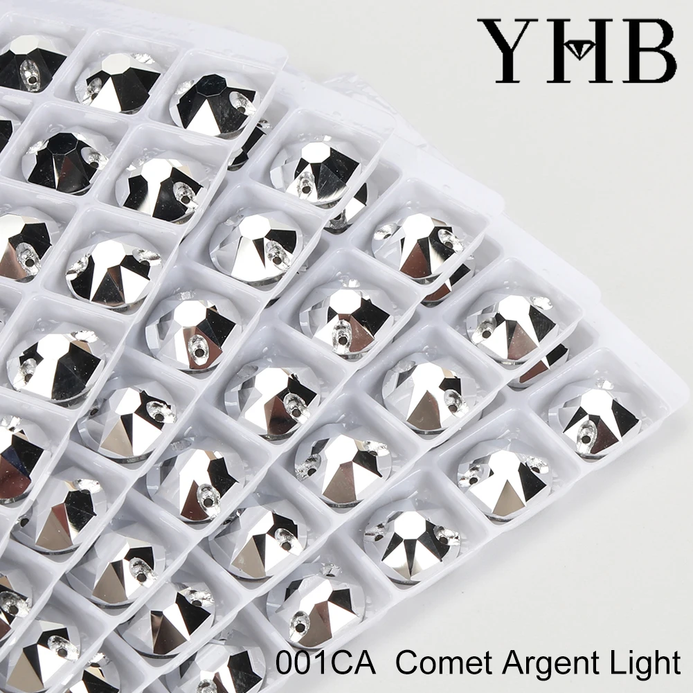 YHB Wholesale XIRIUS Glass Crystal AB Moonlight Sewing Stones Flatback Sew on Rhinestones For Garment Clothes Bags