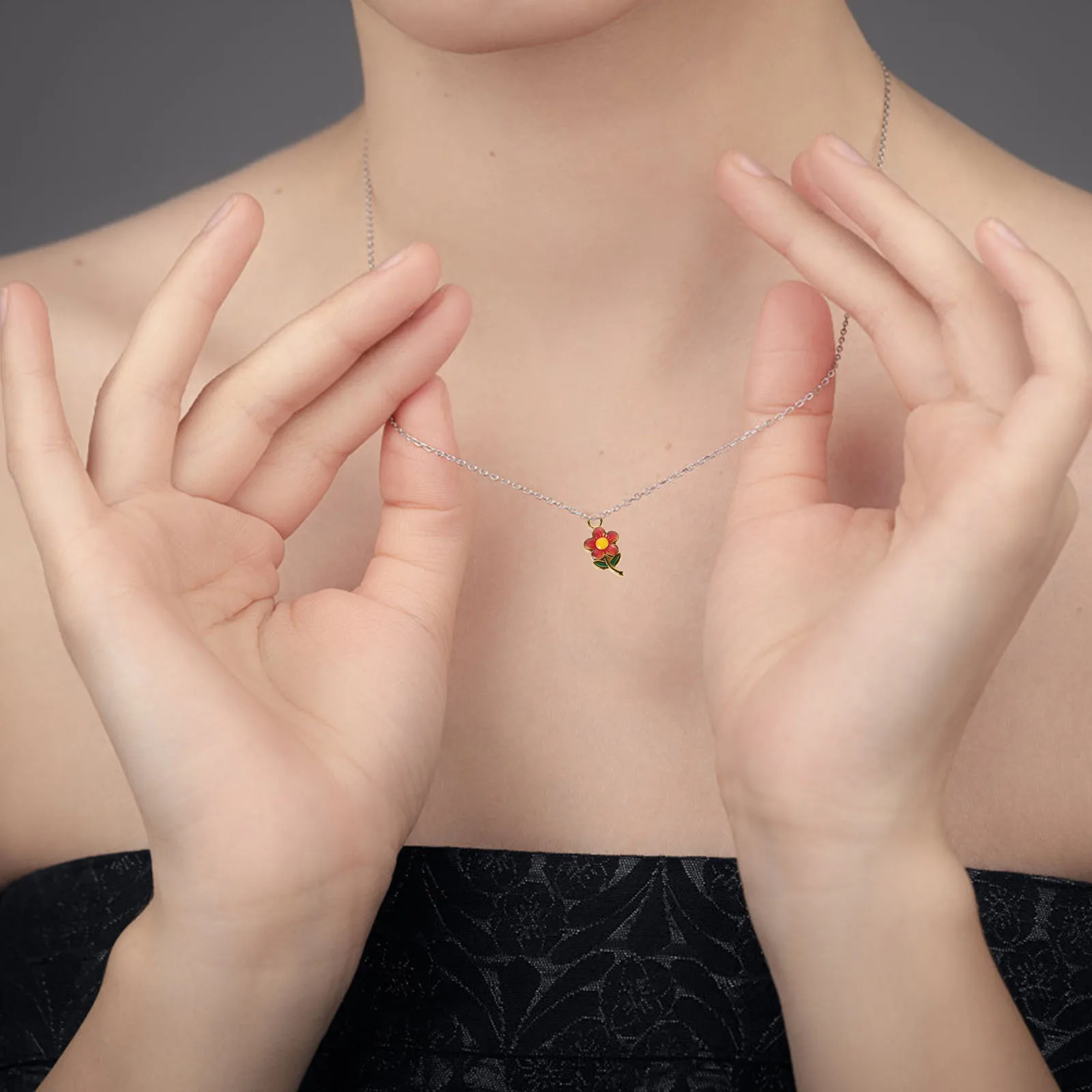 

2Pcs Stainless Steel Flower Enamel Pendant Charms DIY Jewelry Making Materials Necklace Bracelet Earrings Accessories