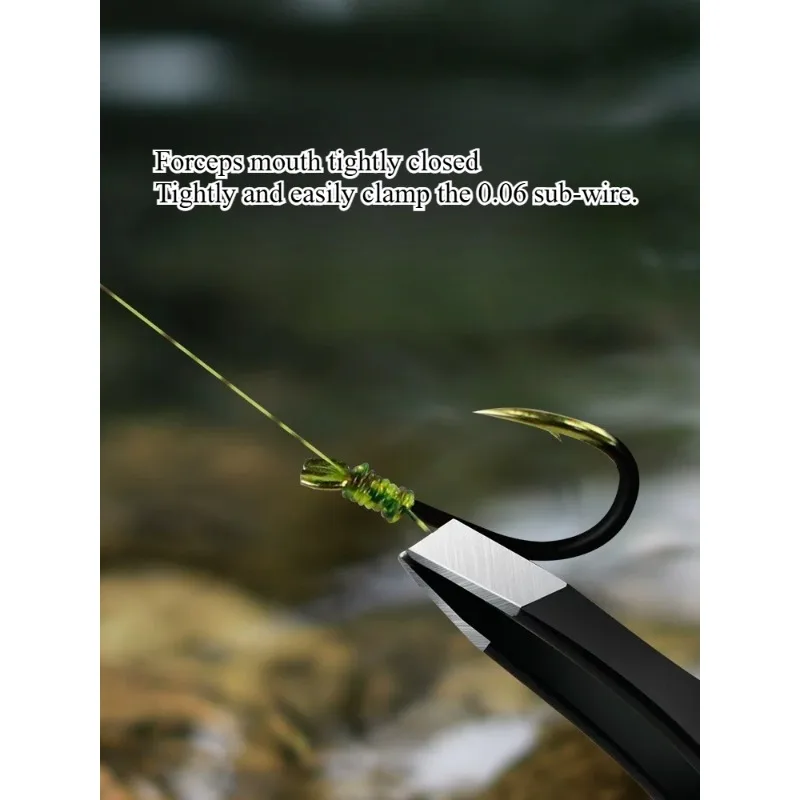 1PC Special tweezers for hook binding, stainless steel hook binding pliers for fishing, manual hook clamping fishing accessories