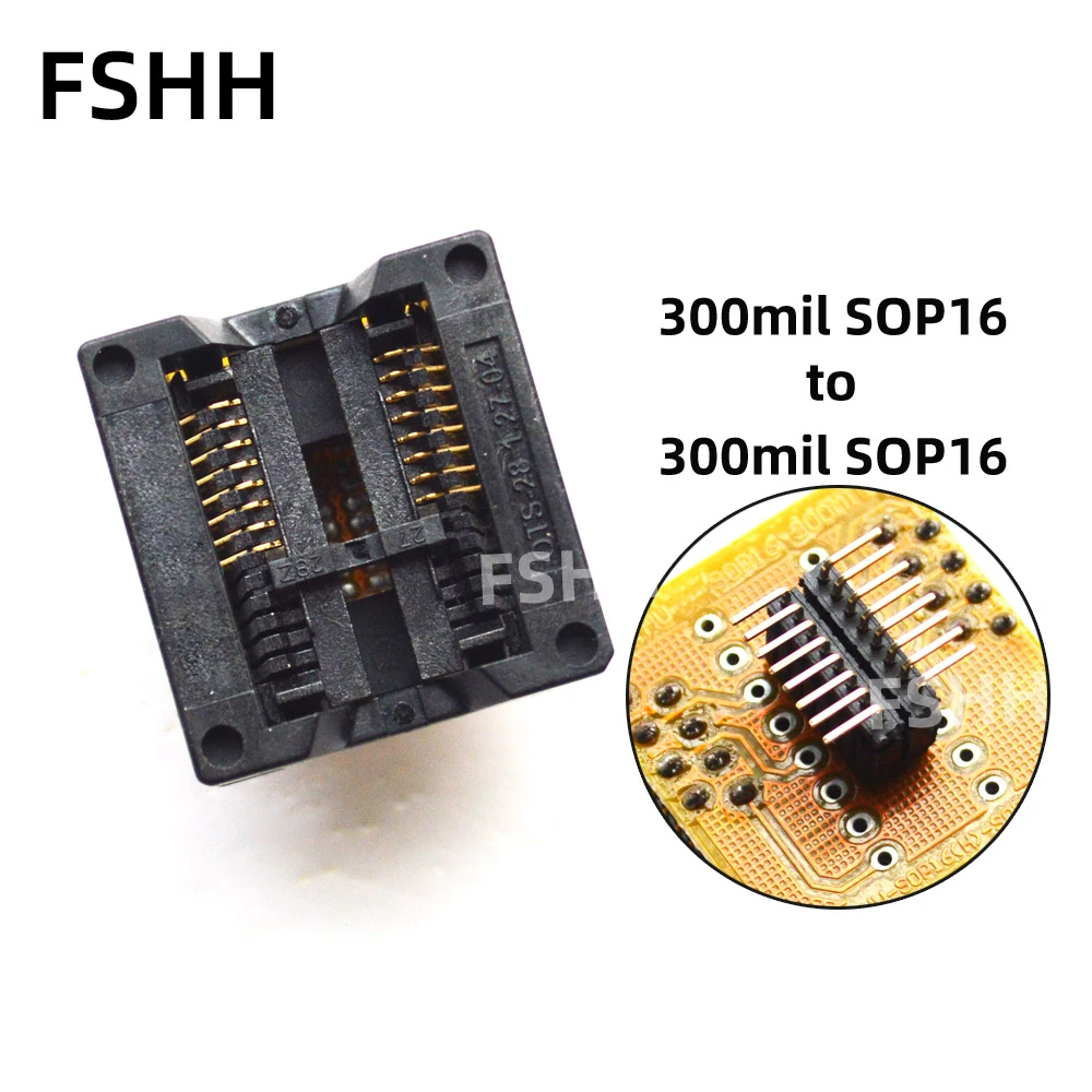 

300mil SOP16 to SOP16 test socket SOP16 SOIC16 SO16 Online test Adapter 1.27mm to 1.27mm Pitch