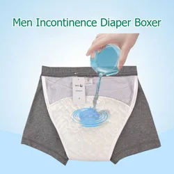 Anti-leakage Panties Men's Washable Diaper Underwear Cotton Elderly Pants Incontinence Patient Boxers Pants Leak-proof Boxers