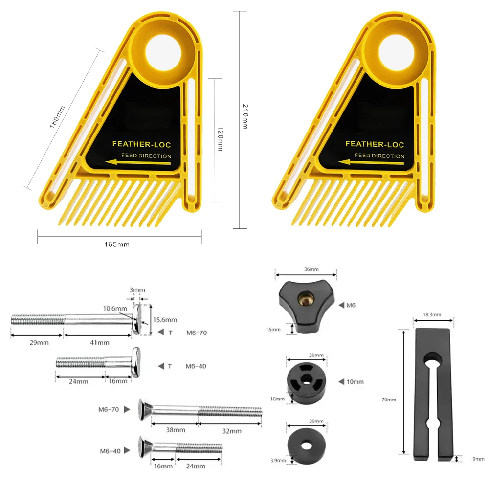 Imagem -04 - Double Feather Loc Board para Carpintaria Serra de Mesa Push Block Roteador Mesa Carpintaria Gravura Serra Circular Ferramentas Diy