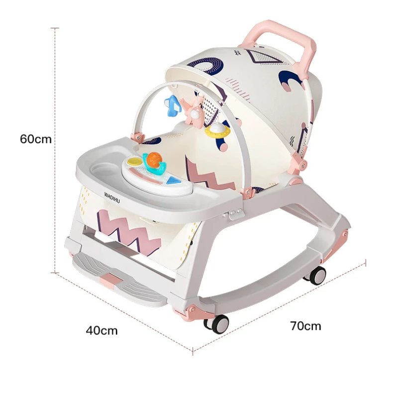 EG174 Baby Soothing Rocking Chair, Recliner Comfort Cradle for 0-36 Months, Multi-Function Baby Rocking Bed