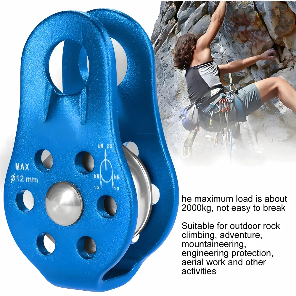 Aluminium-Kletterrolle – einseitig einscheiben mit fester Seitenplatte für Traverse und Transport in großer Höhe