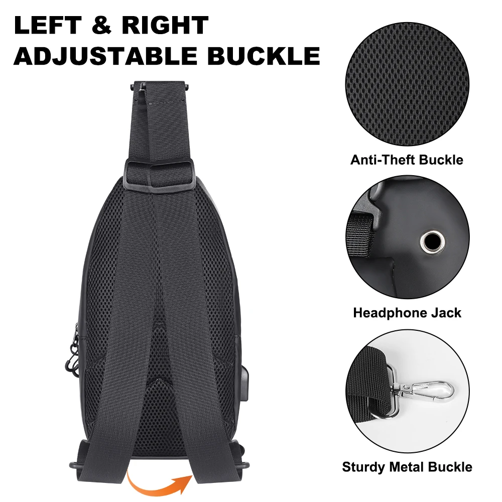 Lightweight Waterproof Anti-Theft Sling Bag Backpack for Men Women, Crossbody Chest Shoulder Bag with Multi-Pockets for Travel H