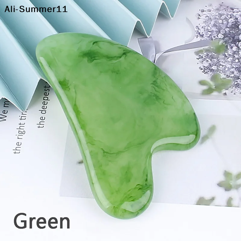 【A1a】1Pc 2026 Natural Resin Gua Sha Massage Board Rose Quartz Guasha Plate Face Massager Scrapers Tools For Face Neck Back Body