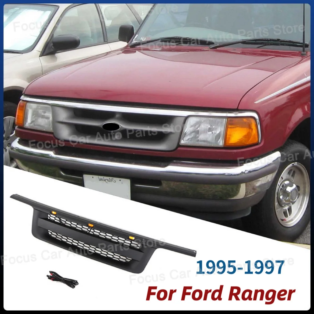 

Fit For 1995-1997 Ford Ranger Grill Front Grille With Lights Front Bumper Grille Auto Parts