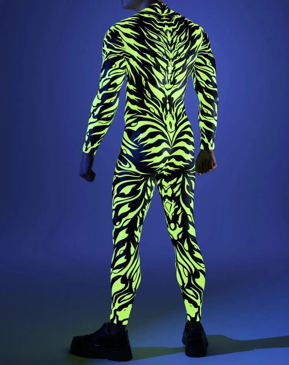 Herren Regenbogen-Party-Punk-Jumpsuit Onesie Halloween Cosplay Kostüm Elastischer Party-Performance-Bodysuit – Detail 20
