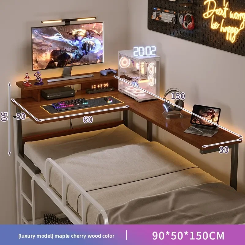 Bed computer desk, simple suspended bedside shelf in college dormitory, corner game e-sports office desk
