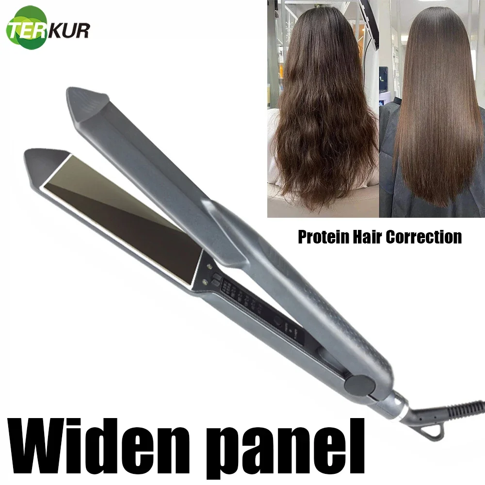 

Protein Correction Hair Straightener Wide Plate Dry＆Wet Brazilian Baked Oil Professional Flat Iron PTC Fast Heating Styling Tool