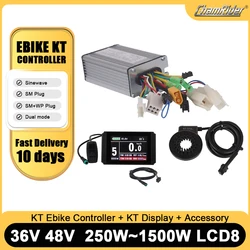Bafang-KT LCD8 Display Controller Motor, Ebike Controller, 36V, 48V, 1500W, 1000W, 500W, 350W, 250W, Dual Mode Sinewave PAS