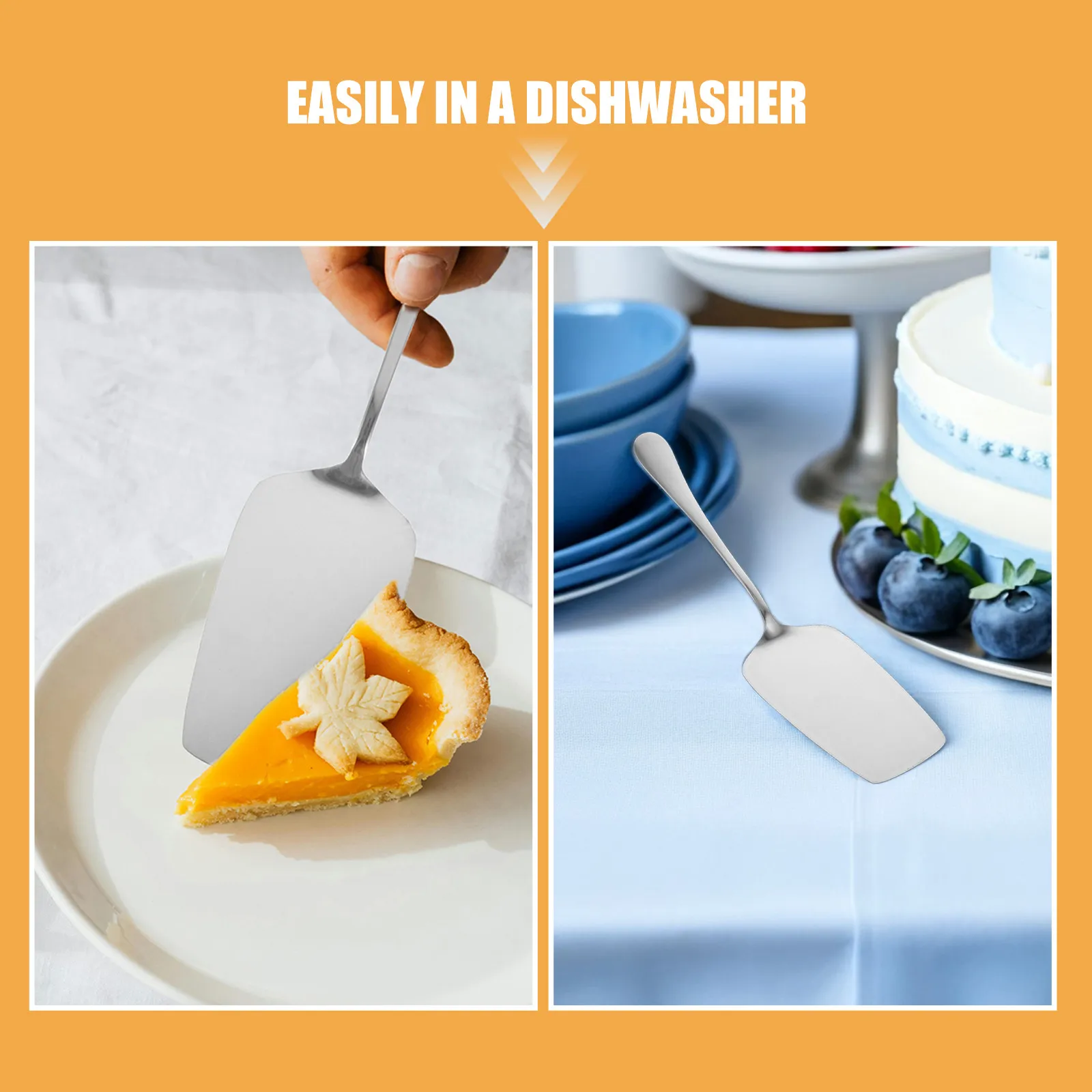 3Pcs Stainless Steel Pie Server Set Mirror Polished Wedding Cake Spatula Dessert Server Serving Utensils for Parties
