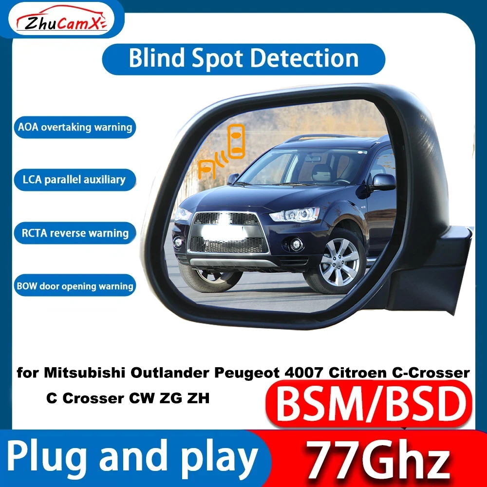 for Mitsubishi Outlander Peugeot 4007 Citroen C-Crosser C Crosser CW ZG ZH Blind Spot Warning  Lane Change Assist LCA System