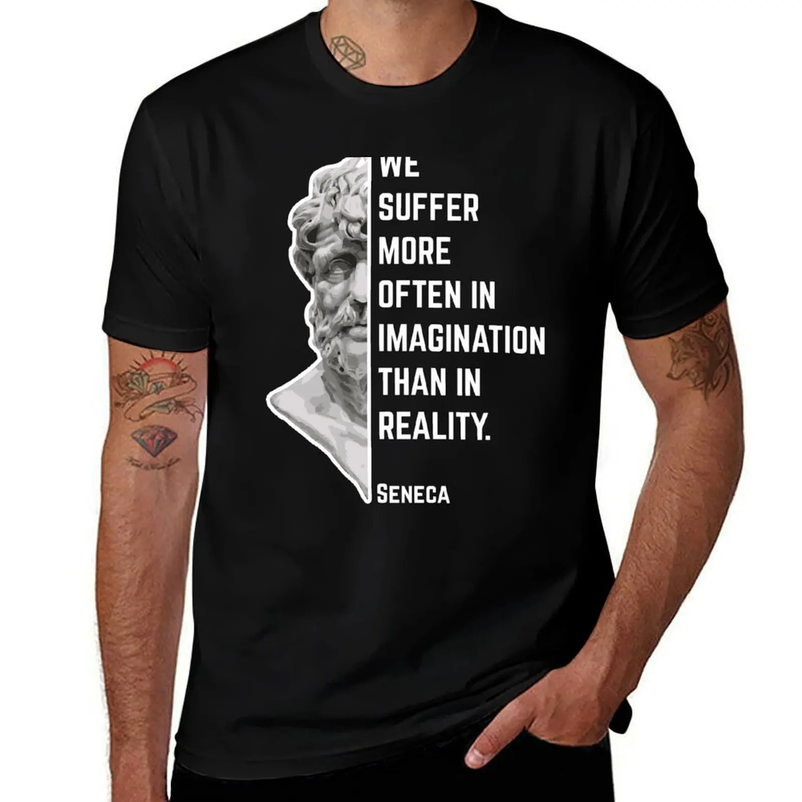 Seneca Quote T-Shirt Big Size Daily Wear T-Shirt