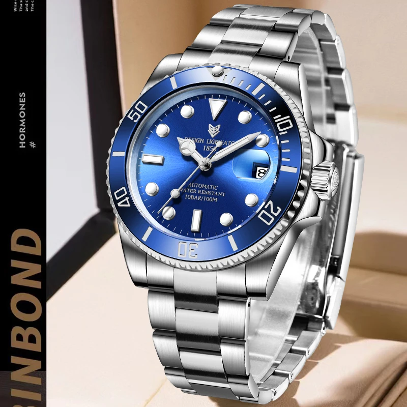 

LIGE Original Design Mechanical Man Watch Luxury Tourbillon Business Casual Sport Automatic Stainless Waterproof Watches for Men