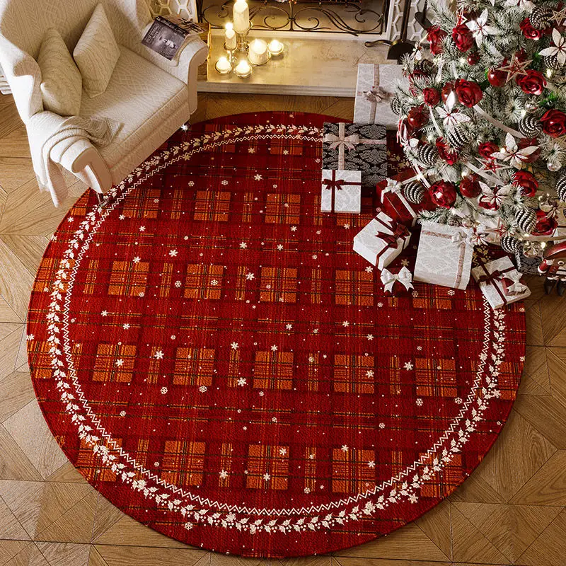 Christmas tree carpet Living room tea table cloakroom carpet Round carpet bedroom advanced sense light luxury dresser floor mat