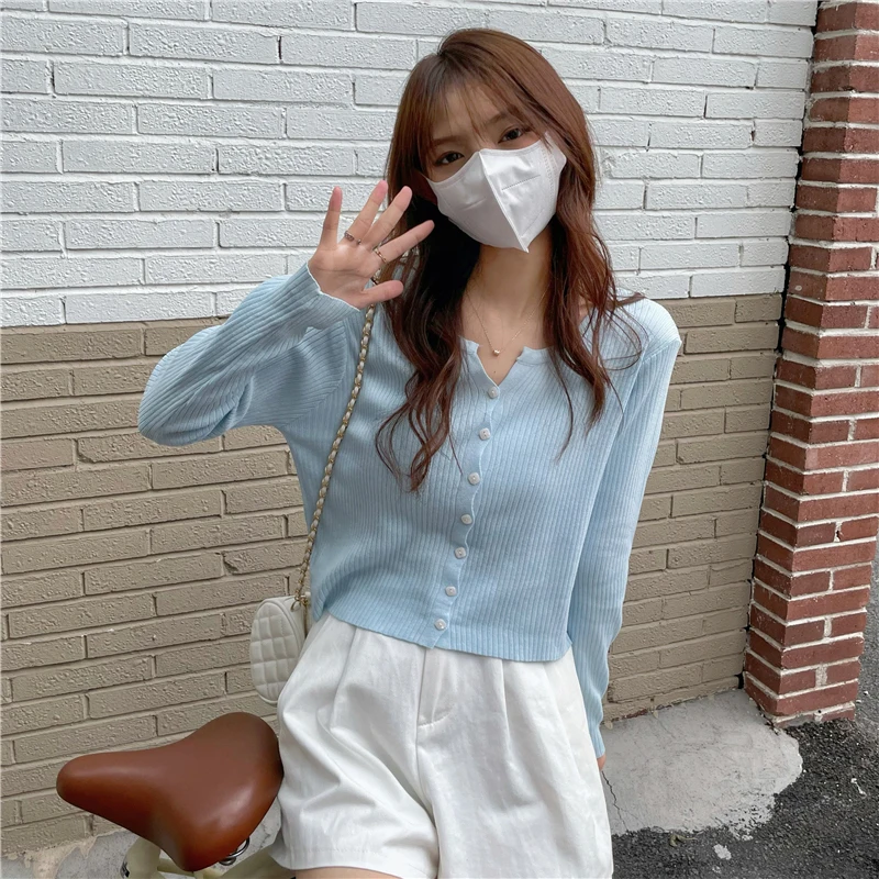

Jumpers Women Tender Sun-proof Knitting Summer Thin Long Sleeve Cardigan Candy Colors Ladies Fashion Harajuku Leisure All-match