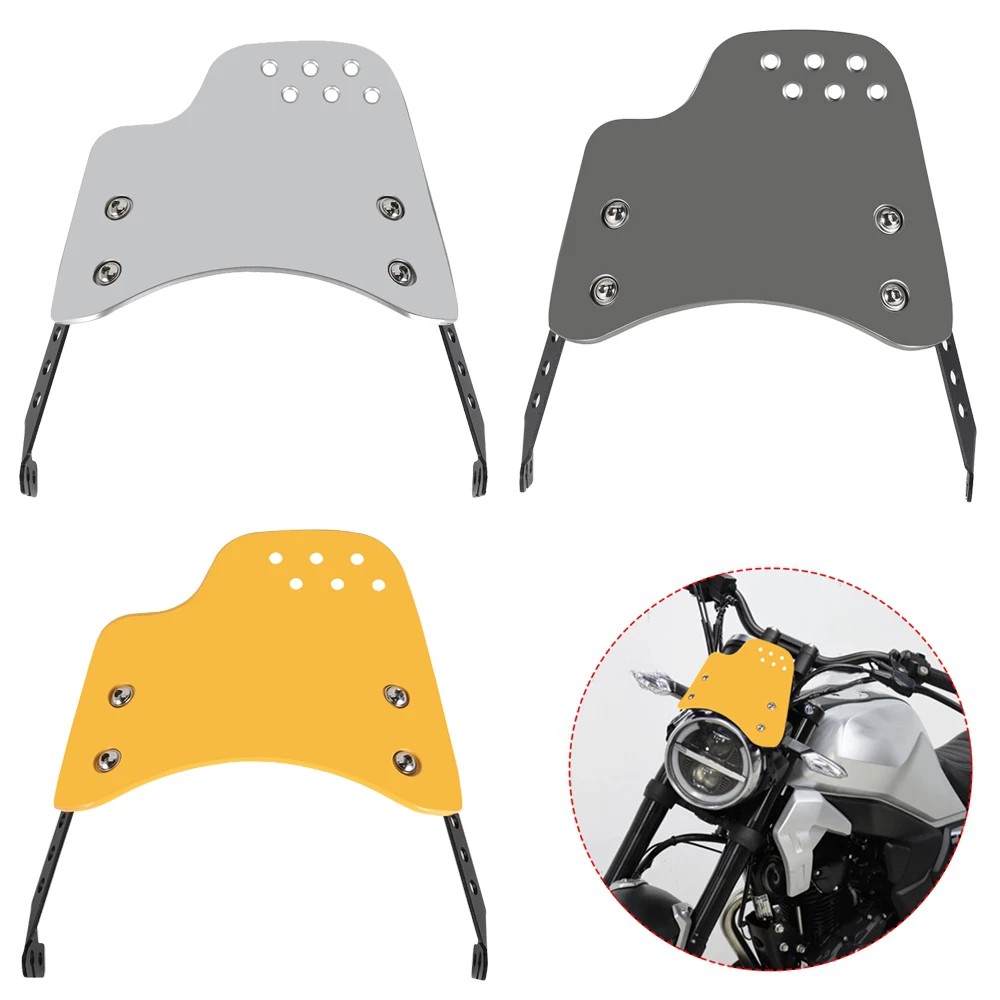 Universal Motorcycle Windshield Windscreen Wind Deflector Round Headlight For Husqvarna For Yamaha XSR For Royal Enfield Triumph