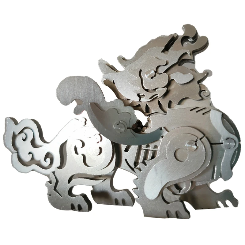 26pcs DIY Kirin handmade toy assembly 3d stainless steel creative three-dimensional metal jigsaw model men's gift Mid-Autumn Fes